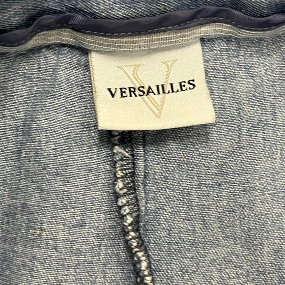 Versailles Sailor Button Denim Culotte Shorts High Waist Nautical Wide Leg 12 - Picture 3 of 8